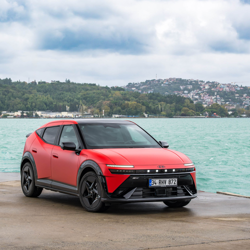 2027 Hyundai IONIQ 3 Fierce Red Matte Front View