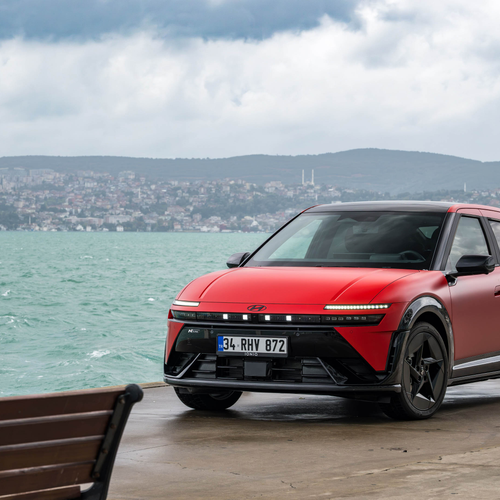 2027 Hyundai IONIQ 3 Fierce Red Matte Front View