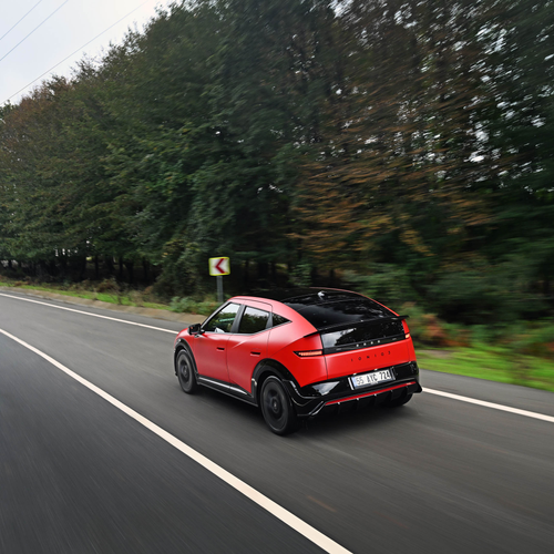 2027 Hyundai IONIQ 3 Fierce Red Matte Rear View