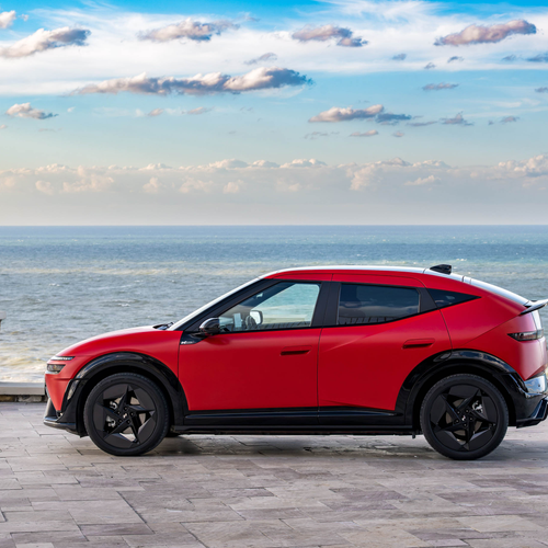2027 Hyundai IONIQ 3 Fierce Red Matte Side View