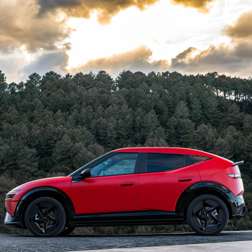 2027 Hyundai IONIQ 3 Fierce Red Matte Side View