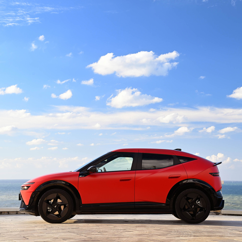 2027 Hyundai IONIQ 3 Fierce Red Matte Side View