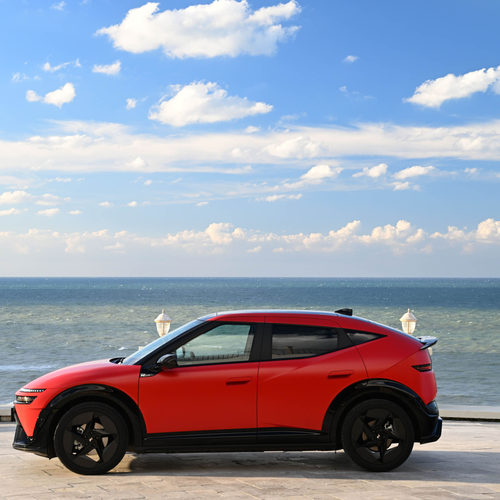 2027 Hyundai IONIQ 3 Fierce Red Matte Side View