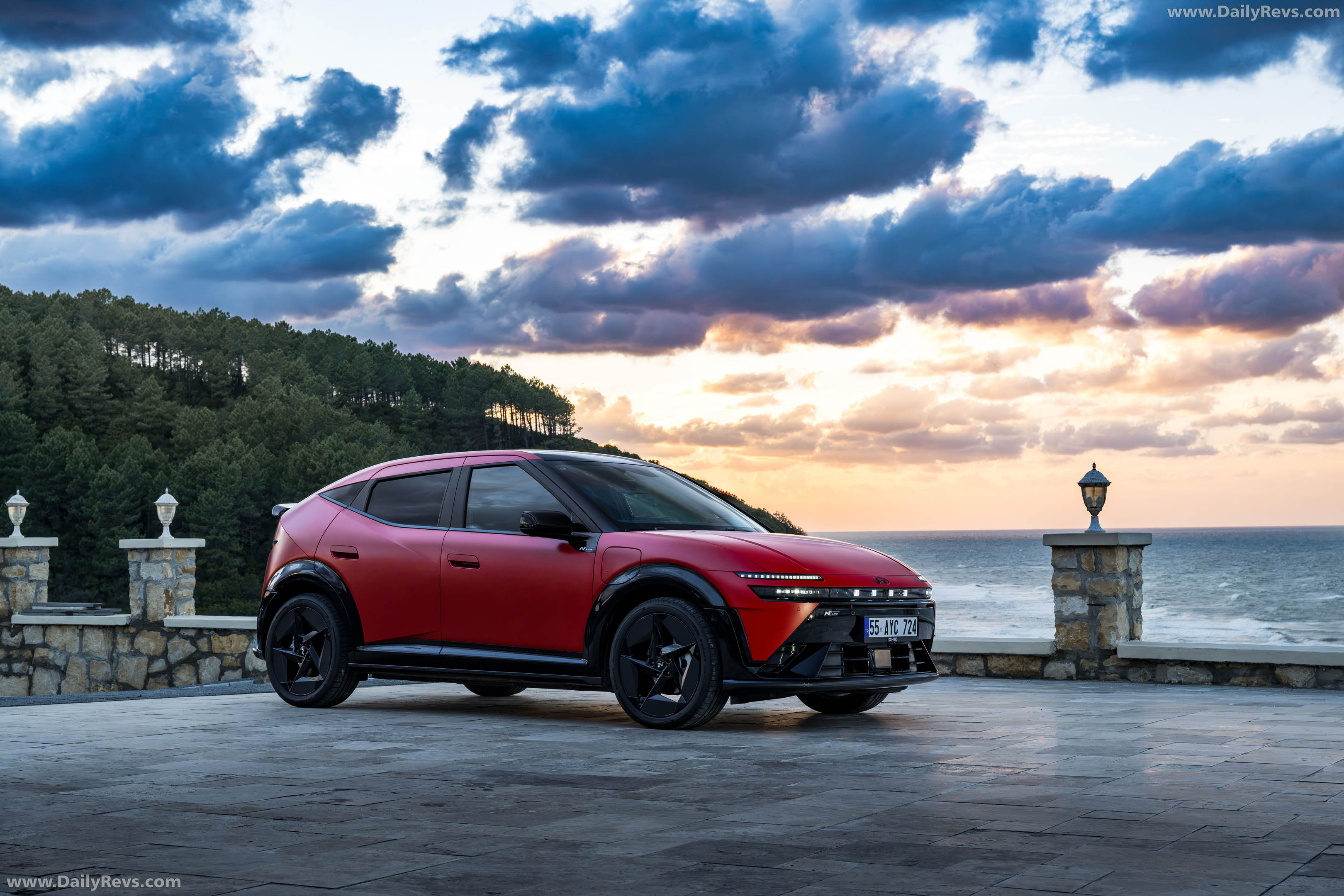 2027 Hyundai IONIQ 3 Fierce Red Matte Side View