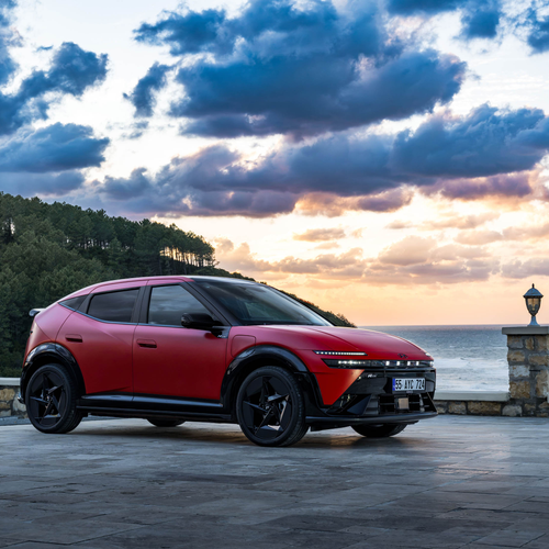 2027 Hyundai IONIQ 3 Fierce Red Matte Side View
