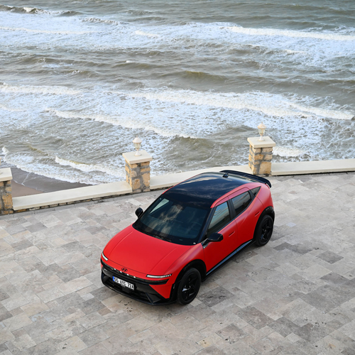 2027 Hyundai IONIQ 3 Fierce Red Matte Top View