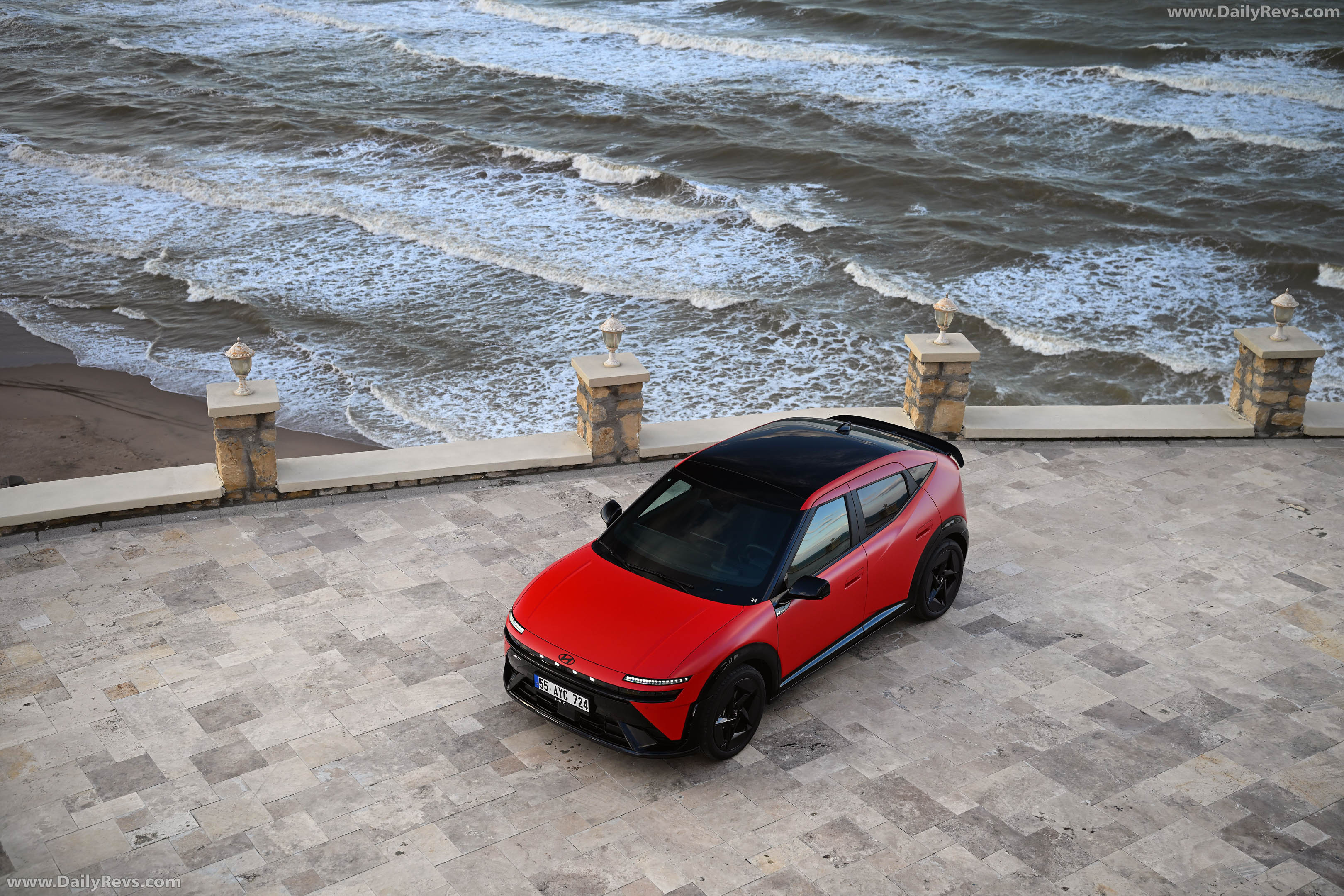 2027 Hyundai IONIQ 3 Fierce Red Matte Top View