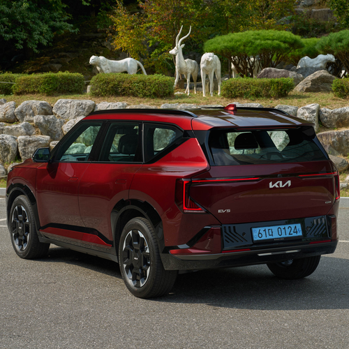 2026 Kia EV5 GT-Line Magma Red Rear View