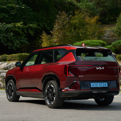 2026 Kia EV5 GT-Line Magma Red Rear View