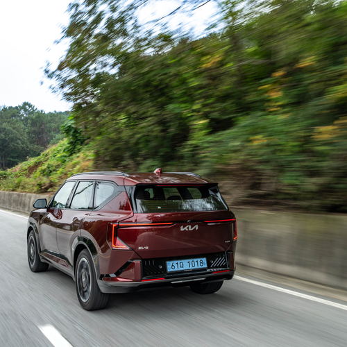 2026 Kia EV5 GT-Line Magma Red Rear View