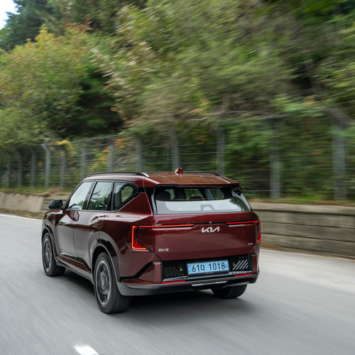2026 Kia EV5 GT-Line Magma Red Rear View