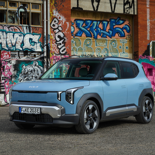 2027 Kia EV2 Frost Blue Front View