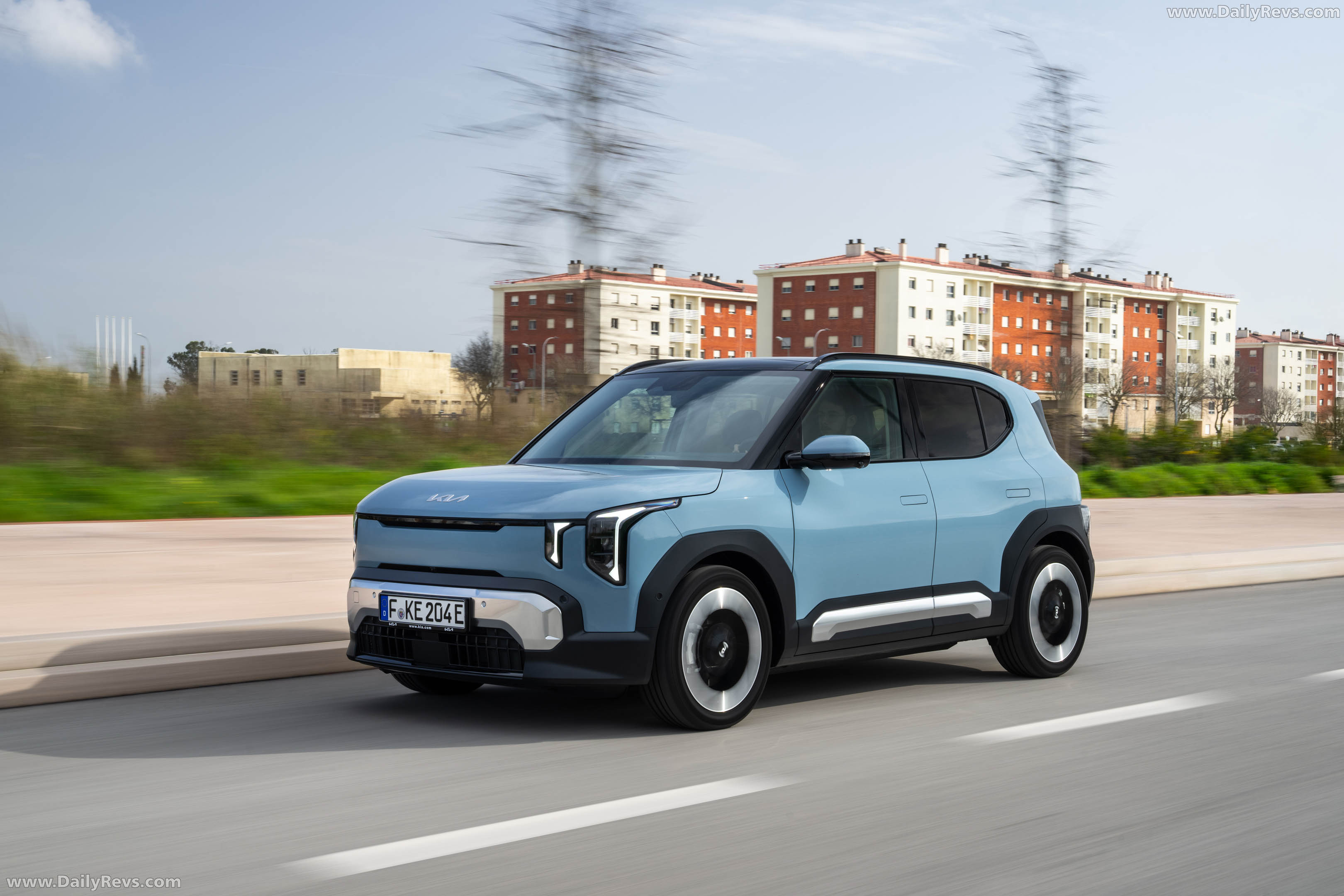 2027 Kia EV2 Frost Blue Front View