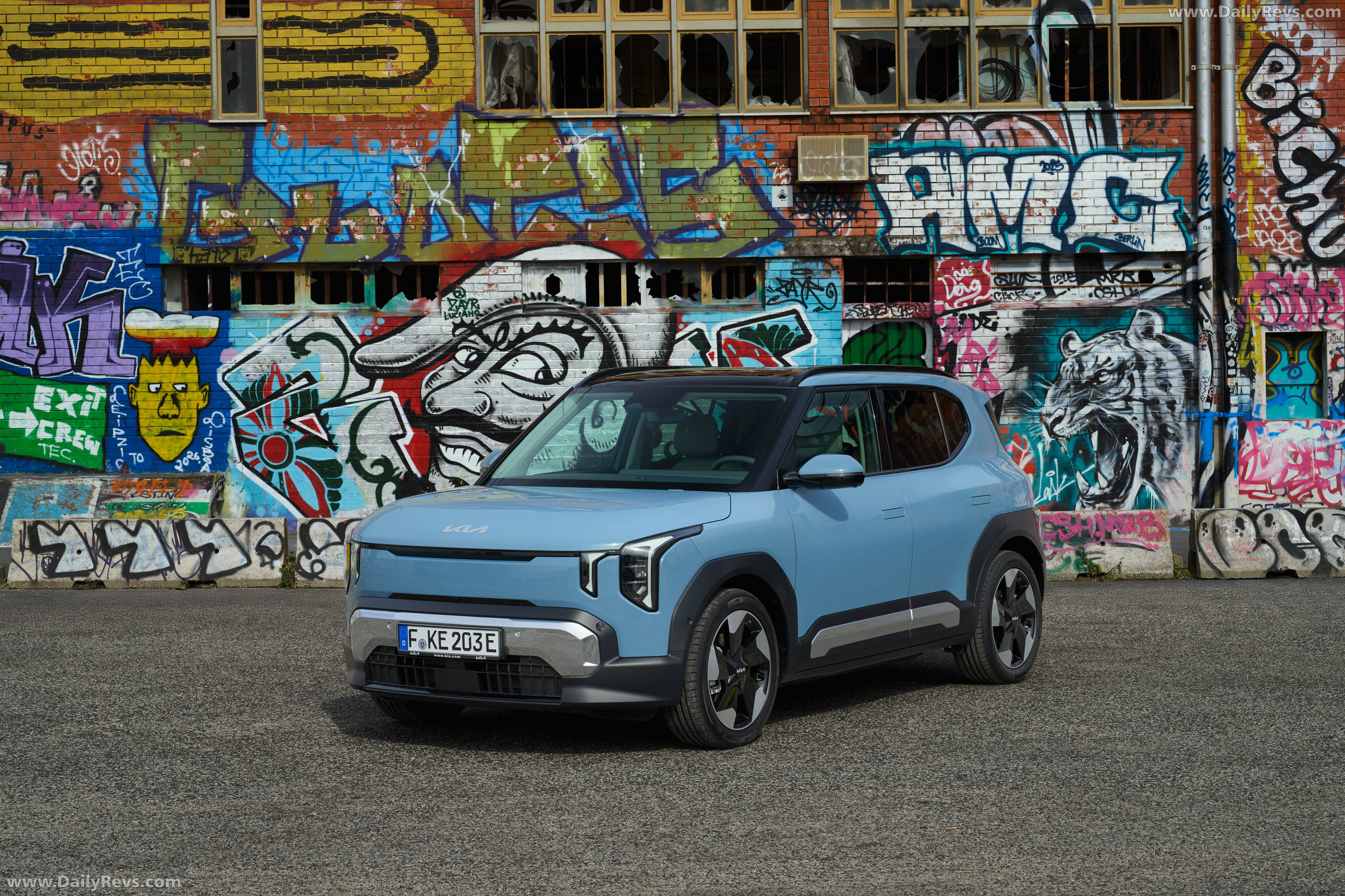 2027 Kia EV2 Frost Blue Front View