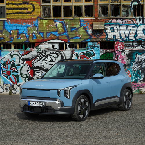 2027 Kia EV2 Frost Blue Front View