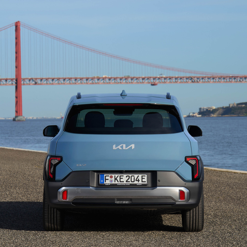 2027 Kia EV2 Frost Blue Rear View