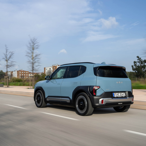 2027 Kia EV2 Frost Blue Rear View