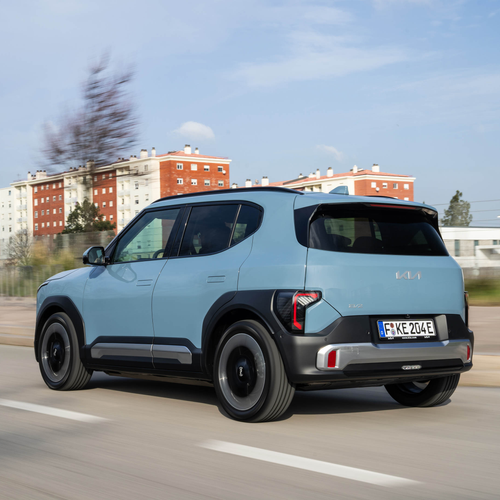 2027 Kia EV2 Frost Blue Rear View