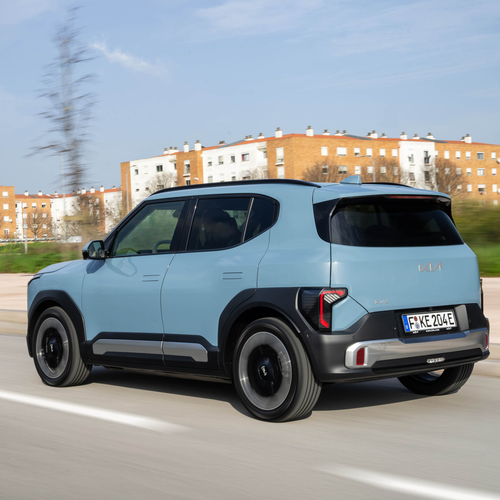 2027 Kia EV2 Frost Blue Rear View