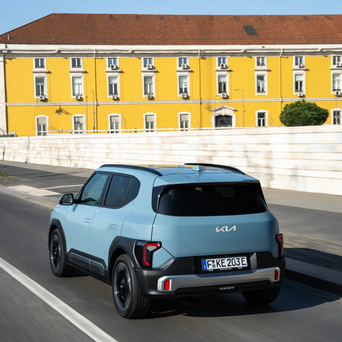 2027 Kia EV2 Frost Blue Rear View