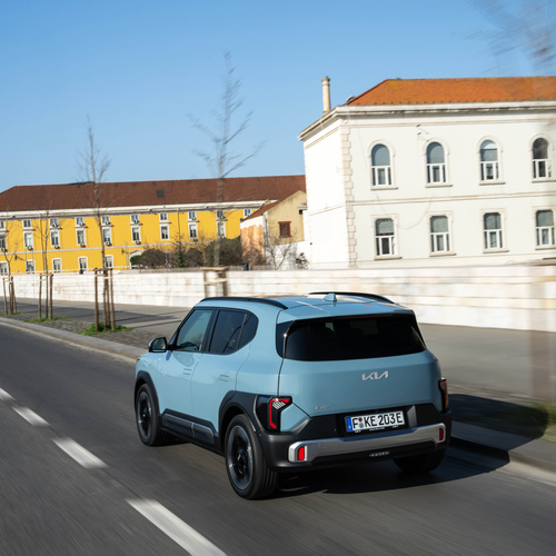 2027 Kia EV2 Frost Blue Rear View