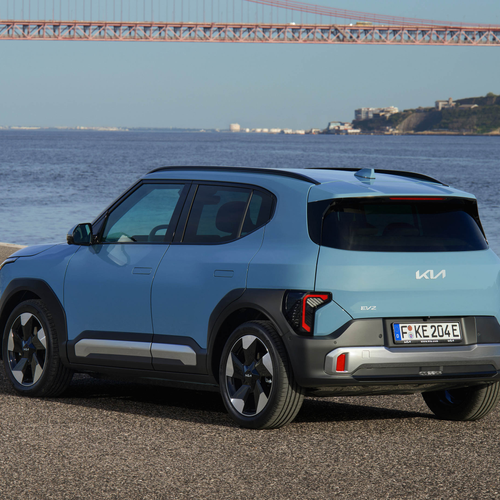 2027 Kia EV2 Frost Blue Rear View