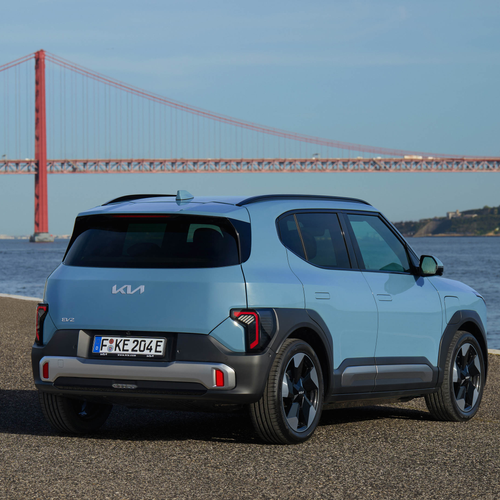 2027 Kia EV2 Frost Blue Rear View