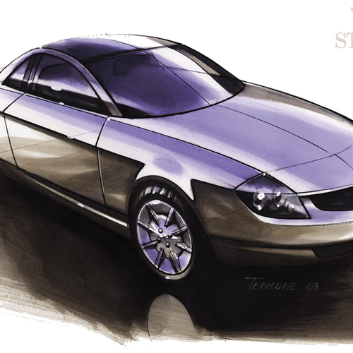 2003 Lancia Fulvia Coupe Concept Sketches