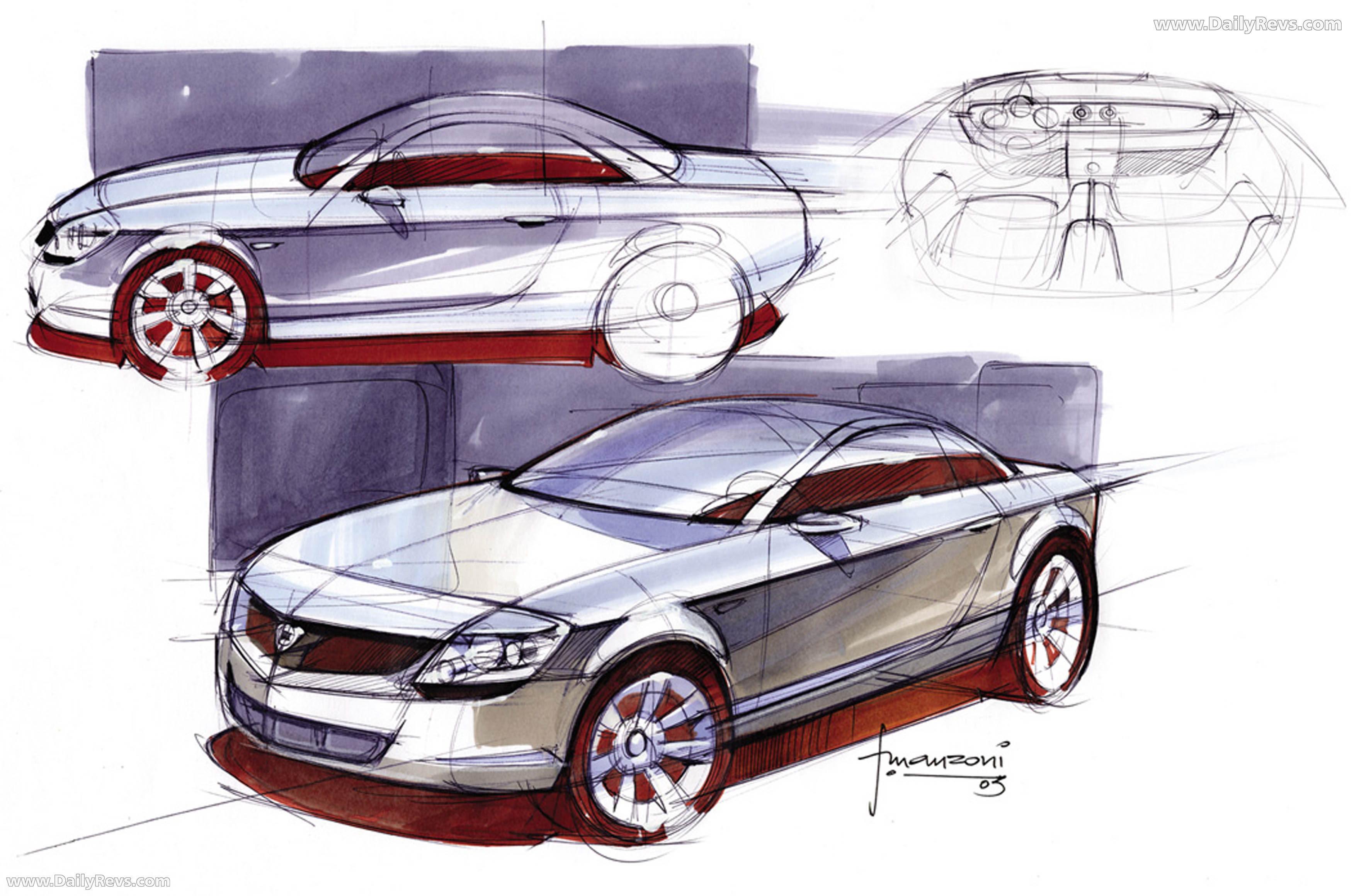 2003 Lancia Fulvia Coupe Concept Sketches