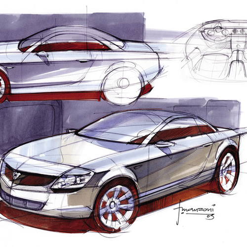 2003 Lancia Fulvia Coupe Concept Sketches