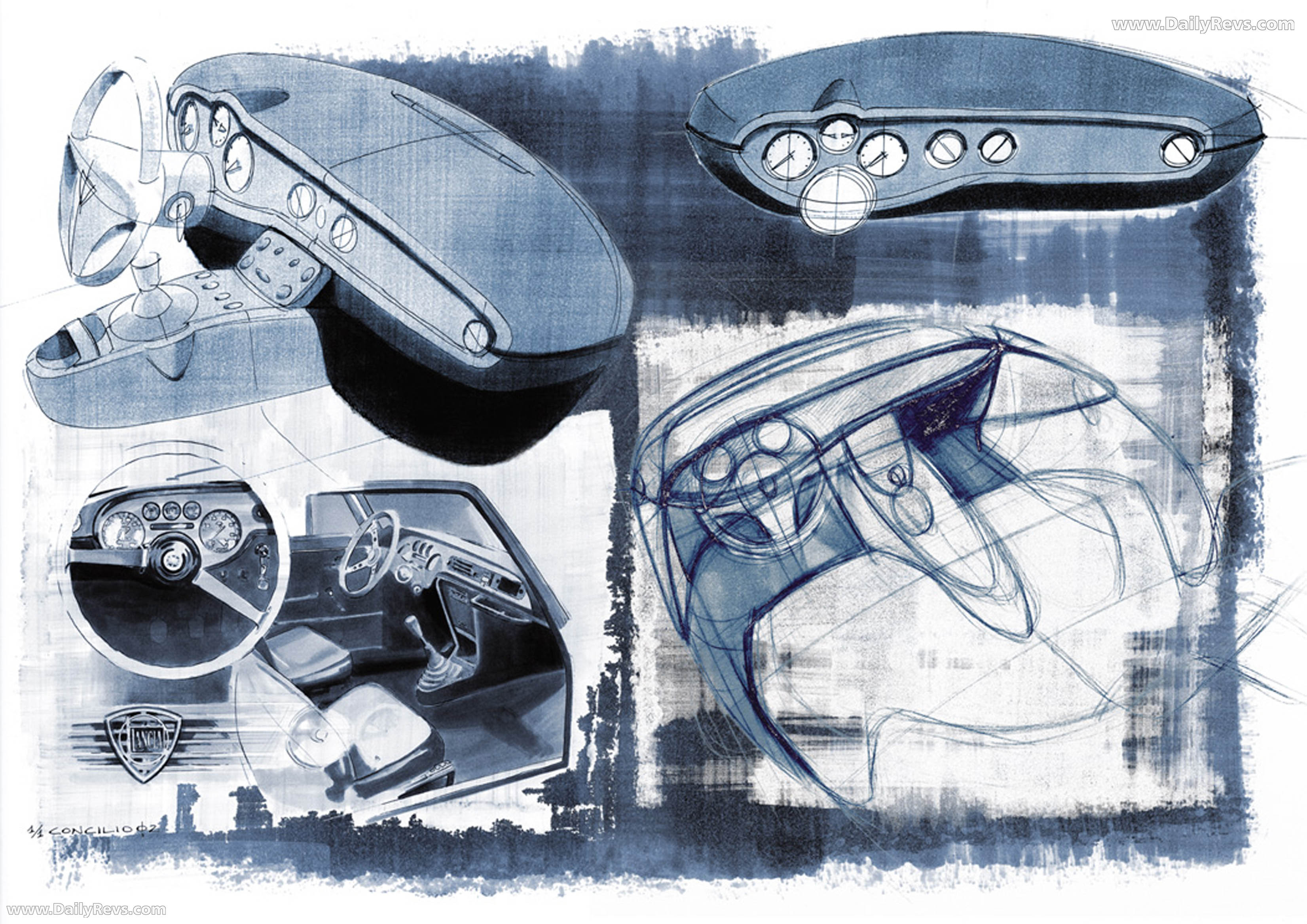 2003 Lancia Fulvia Coupe Concept Sketches