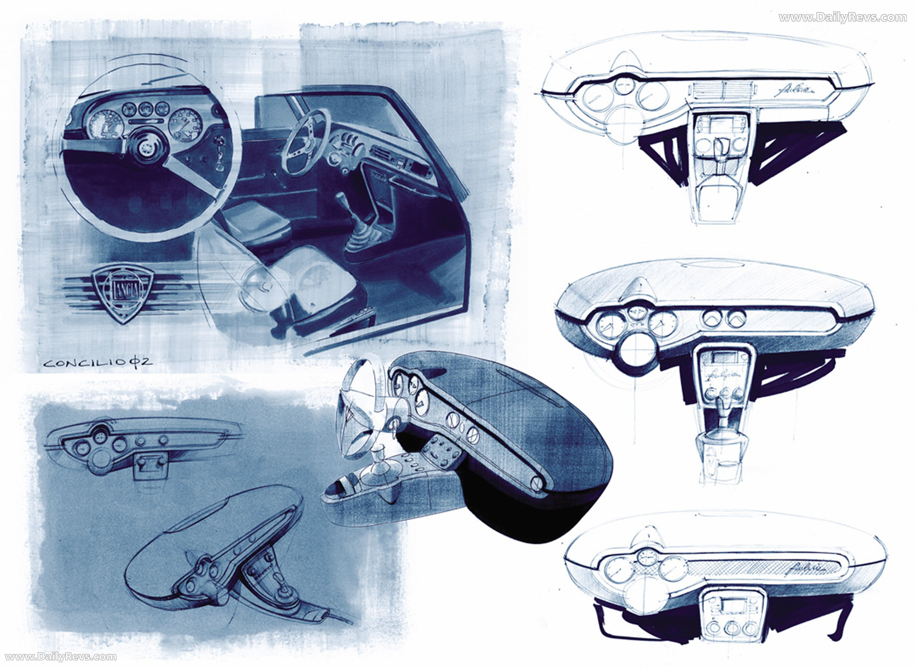 2003 Lancia Fulvia Coupe Concept Sketches