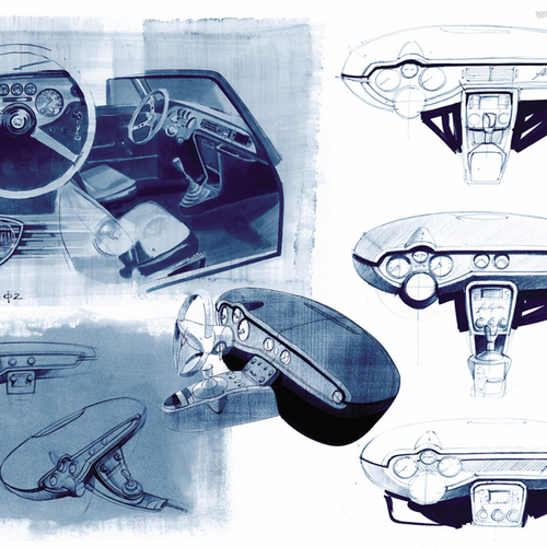 2003 Lancia Fulvia Coupe Concept Sketches
