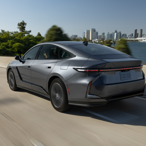 2026 Lexus ES 350H Premium Cloud Burst Gray Rear View