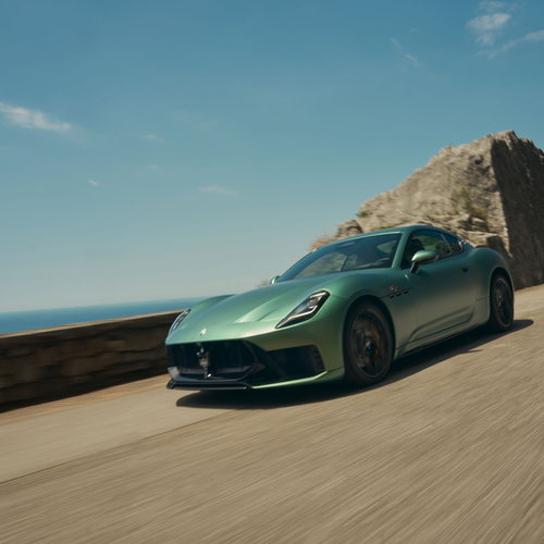 2027 Maserati GranTurismo Trofeo Green Jupiter Front View