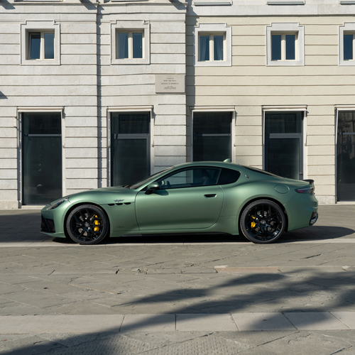 2027 Maserati GranTurismo Trofeo Green Jupiter Side View