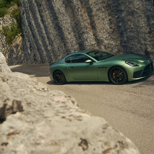 2027 Maserati GranTurismo Trofeo Green Jupiter Side View