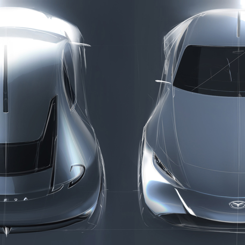 2025 Mazda Vision X-Coupe Concept Sketches