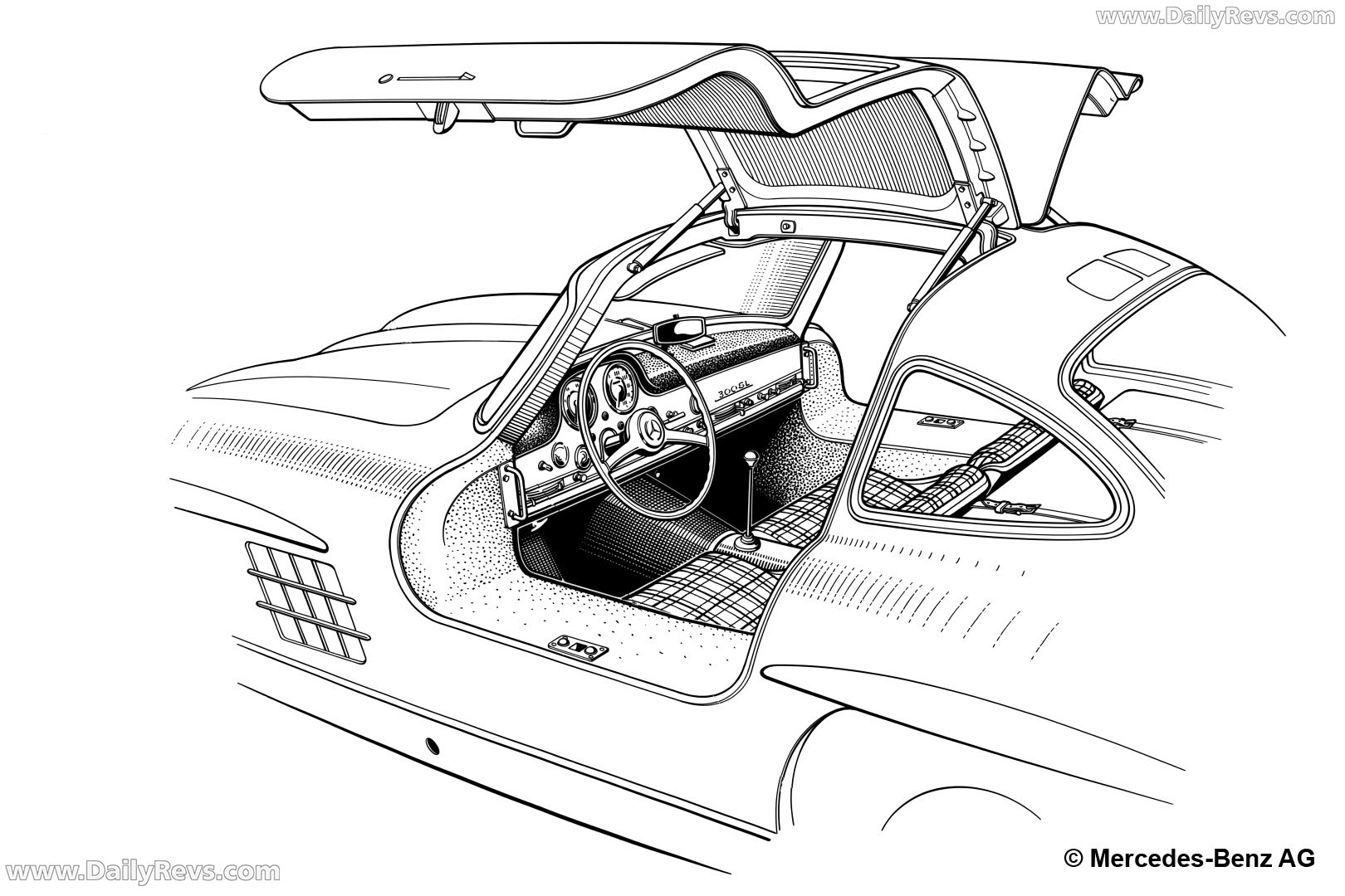 1957 Mercedes-Benz 300 SL W198 Sketches