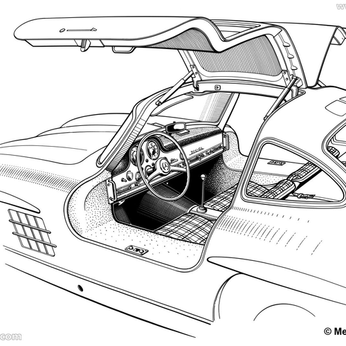 1957 Mercedes-Benz 300 SL W198 Sketches