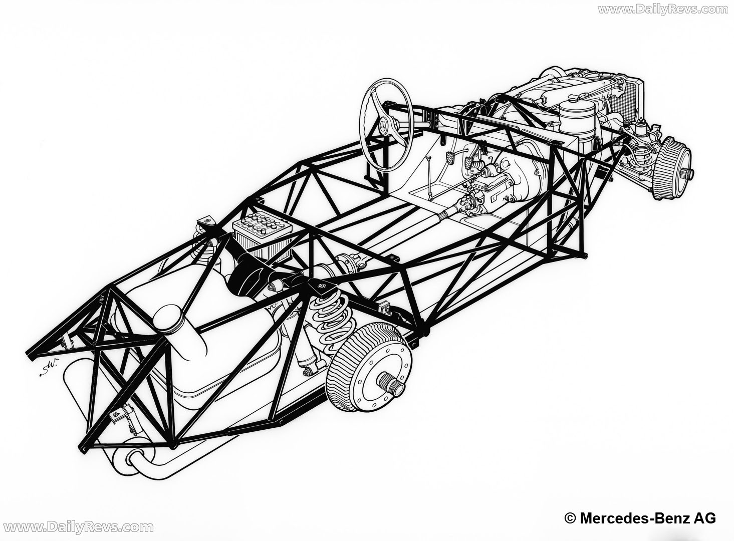 1957 Mercedes-Benz 300 SL W198 Sketches