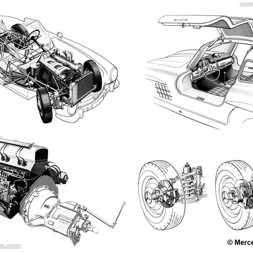 1957 Mercedes-Benz 300 SL W198 Sketches