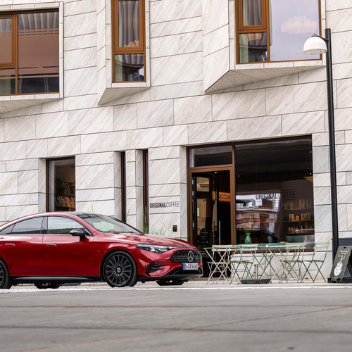 2026 Mercedes-Benz CLA EQ MANUFAKTUR C118 Patagonia Red Side View