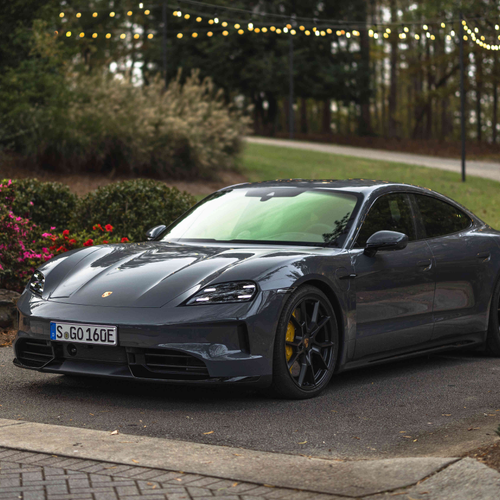 2025 Porsche Taycan GTS J1 2 Slate Grey Neo Front View