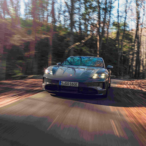 2025 Porsche Taycan GTS J1 2 Slate Grey Neo Front View