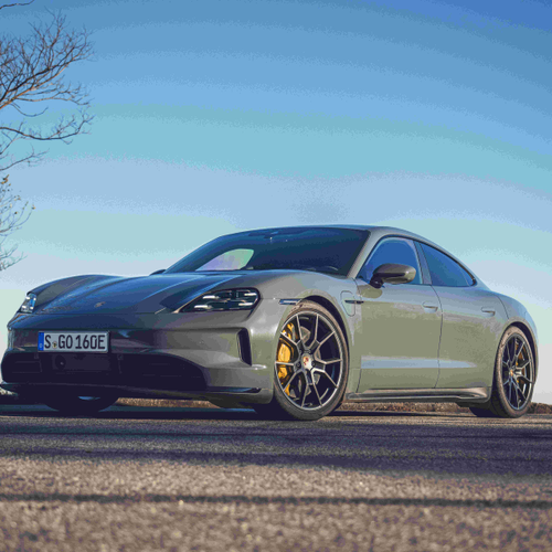 2025 Porsche Taycan GTS J1 2 Slate Grey Neo Front View
