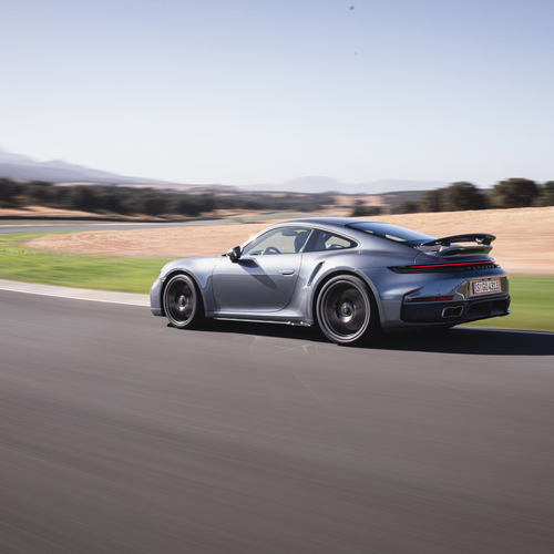 2026 Porsche 911 Turbo S 992 ll Vanadium Grey Rear View