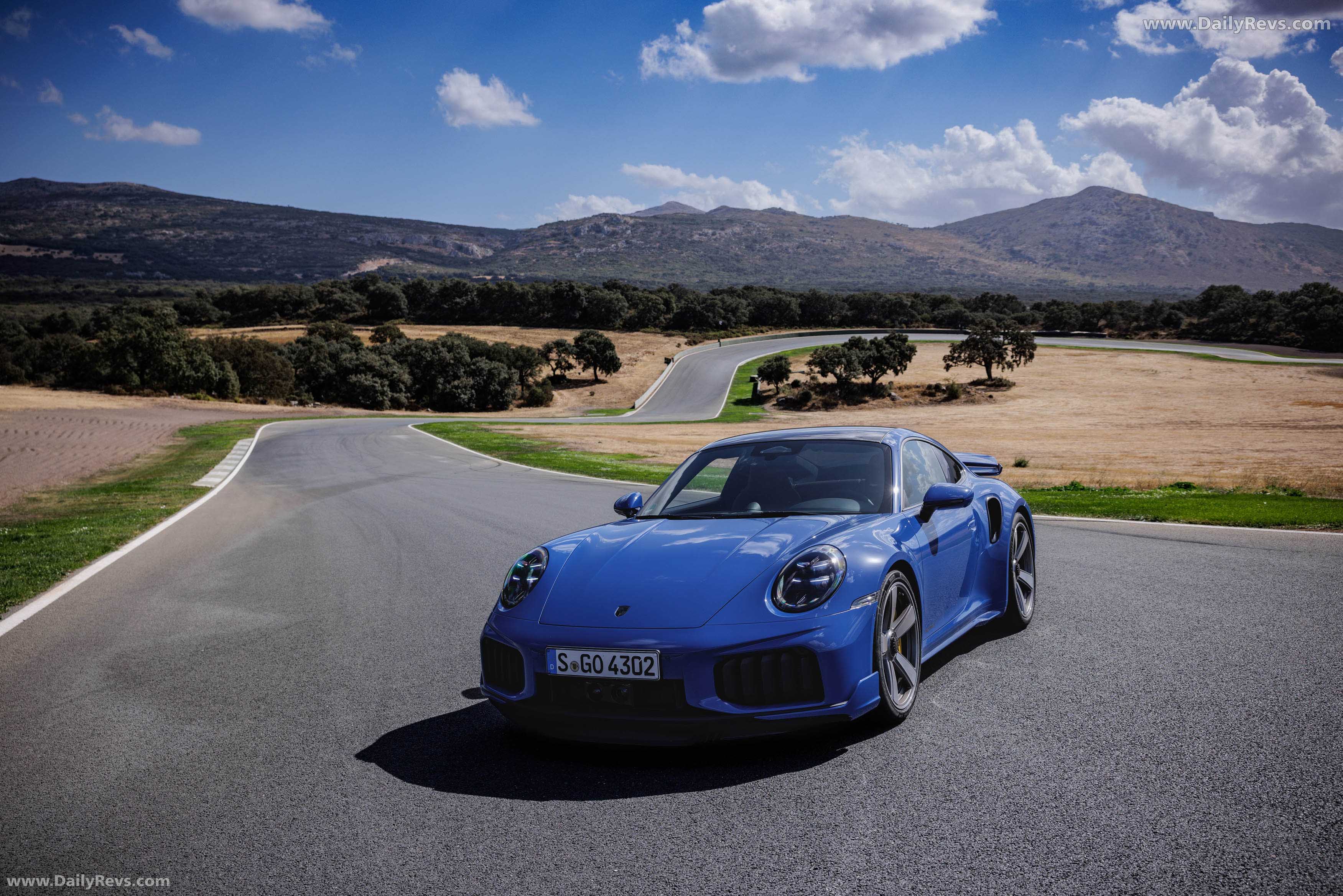 2026 Porsche 911 Turbo S 992 ll Lugano Blue Front View