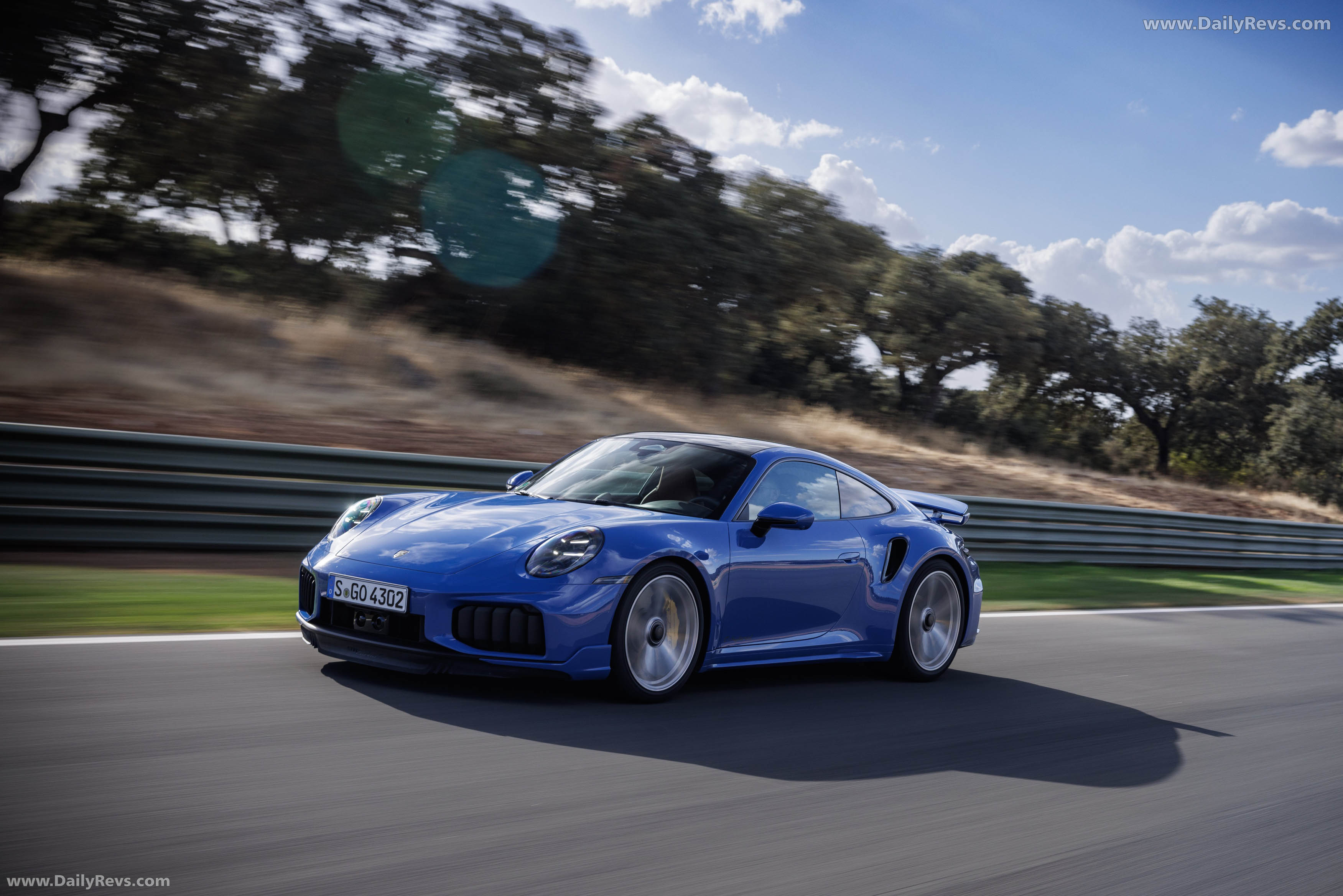 2026 Porsche 911 Turbo S 992 ll Lugano Blue Front View