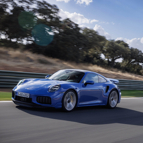 2026 Porsche 911 Turbo S 992 ll Lugano Blue Front View